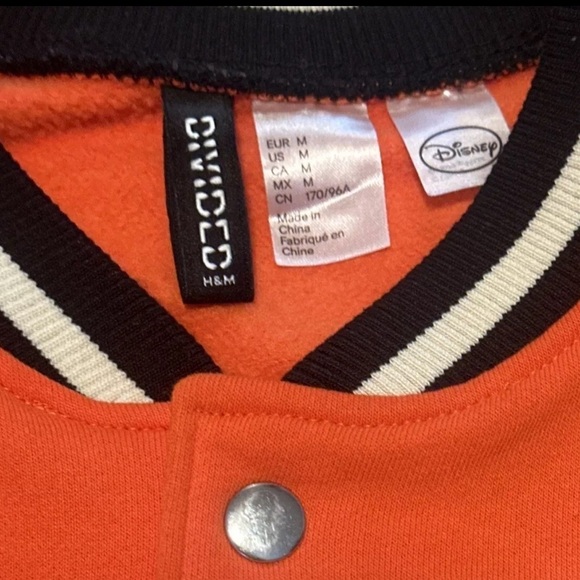 H&M Disney Divided Bambi Oversized Varsity Letterman’s Style Sweat Jacket Medium - Picture 5 of 6